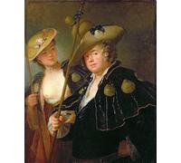 XcBAIHOUD Célèbre Art Mural Oeuvre Dimpression Gustav Adolf Graf des dieux et sa nièce en costumes de pèlerin par Antoine Pesne Imprimer Affiche Pour la Décoration de Bureau 60x90cm