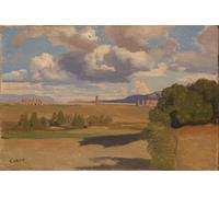 XcBAIHOUD Célèbre Art Mural Oeuvre Dimpression la campagne romaine de Jean Baptiste Camille Corot Imprimer Affiche Pour la Décoration de Bureau 60x90cm