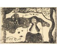XcBAIHOUD Célèbre Art Mural Oeuvre Dimpression La misère humaine de Paul Gauguin Imprimer Affiche Pour la Décoration de Bureau 60x90cm