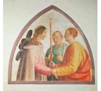 XcBAIHOUD Célèbre Art Mural Oeuvre Dimpression Le Christ apparaissant sur le chemin d'Emmaüs par Fra Bartolommeo Imprimer Affiche Pour la Décoration de Bureau 60x90cm