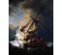 XcBAIHOUD Célèbre Art Mural Oeuvre Dimpression Le Christ dans la tempête sur le lac de Galilée, de Rembrandt Van Rijn Imprimer Affiche Pour la Décoration de Bureau 60x90cm