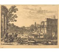 XcBAIHOUD Célèbre Art Mural Oeuvre Dimpression le forum romain de Claude Lorrain Imprimer Affiche Pour la Décoration de Bureau 60x90cm