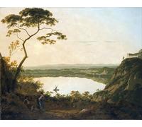 XcBAIHOUD Célèbre Art Mural Oeuvre Dimpression le lac d'Albano par Wright of Derby Imprimer Affiche Pour la Décoration de Bureau 60x90cm