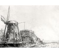XcBAIHOUD Célèbre Art Mural Oeuvre Dimpression le Moulin de Rembrandt Van Rijn Imprimer Affiche Pour la Décoration de Bureau 60x90cm