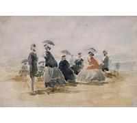 XcBAIHOUD Célèbre Art Mural Oeuvre Dimpression les Crinolines d'Eugène Louis Boudin Imprimer Affiche Pour la Décoration de Bureau 60x90cm