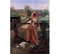 XcBAIHOUD Célèbre Art Mural Oeuvre Dimpression Muchacha En El Jardín par Emilio Sala Y Frances Imprimer Affiche Pour la Décoration de Bureau 60x90cm