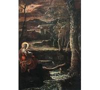 XcBAIHOUD Célèbre Art Mural Oeuvre Dimpression Sainte Marie d'Egypte par Jacopo Robusti Tintoret Imprimer Affiche Pour la Décoration de Bureau 60x90cm