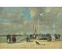 XcBAIHOUD Célèbre Art Mural Oeuvre Dimpression sur la jetée d'Eugène Louis Boudin Imprimer Affiche Pour la Décoration de Bureau 60x90cm