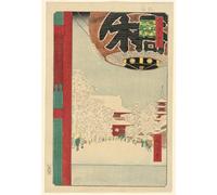 XcBAIHOUD Célèbre Art Mural Oeuvre Dimpression Temple d'Asakua Non parmi cent vues célèbres d'Edo par Ando Hiroshige Imprimer Affiche Pour la Décoration de Bureau 60x90cm