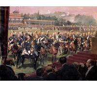 XcBAIHOUD Célèbre Art Mural Oeuvre Dimpression the Distribution of Flags At by Jean Baptiste Edouard Detaille Imprimer Affiche Pour la Décoration de Bureau 60x90cm