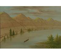 XcBAIHOUD Célèbre Art Mural Oeuvre Dimpression Voir dans le Grand Détour Upper Missouri par George Catlin Imprimer Affiche Pour la Décoration de Bureau 60x90cm
