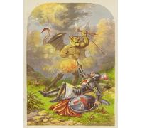 XcBAIHOUD Célèbre Image Sur Toile Wall Art Peintures Chrétiens se battent avec Apollyon par Alexander Lydon Affiche Artistique Pour la Décoration de Bureau 60x90cm