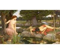 XcBAIHOUD Célèbre Image Sur Toile Wall Art Peintures Dante et Béatrice de John William Waterhouse Affiche Artistique Pour la Décoration de Bureau 60x90cm