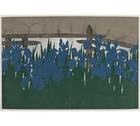XcBAIHOUD Célèbre Image Sur Toile Wall Art Peintures Fleurs des cent mondes huit ponts par Kamisaka Sekka Affiche Artistique Pour la Décoration de Bureau 60x90cm