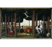 XcBAIHOUD Célèbre Image Sur Toile Wall Art Peintures Histoire de Nastagio Degli Onesti : Infernal Hunt deuxième d'une série de quatre de Sandro Botticelli Pour la Décoration de Bureau 60x90cm