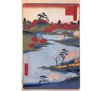 XcBAIHOUD Célèbre Image Sur Toile Wall Art Peintures Jardin ouvert au sanctuaire Hachiman à Fukagawaone Cent vues célèbres d'Edo par Utagawa Hiroshige Pour la Décoration de Bureau 60x90cm
