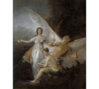 XcBAIHOUD Célèbre Image Sur Toile Wall Art Peintures La Verite Le Temps Et L'histoire Truth Time and History par Francisco De Goya Affiche Artistique Pour la Décoration de Bureau 60x90cm