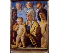XcBAIHOUD Célèbre Image Sur Toile Wall Art Peintures la vierge et l'enfant jésus entre st peter et st.painting par le célèbre artiste Affiche Artistique Pour la Décoration de Bureau 60x90cm