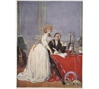 XcBAIHOUD Célèbre Image Sur Toile Wall Art Peintures Lavoisier et sa femme Copie de Boris Mestchersky par Jacques Louis David Affiche Artistique Pour la Décoration de Bureau 60x90cm