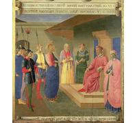 XcBAIHOUD Célèbre Image Sur Toile Wall Art Peintures Le Christ devant Caïphe Détail de trois du trésor d'argent de la Santissima Annunziata par Fra Angelico Pour la Décoration de Bureau 60x90cm