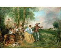 XcBAIHOUD Célèbre Image Sur Toile Wall Art Peintures les bergers de Jean Antoine Watteau Affiche Artistique Pour la Décoration de Bureau 60x90cm