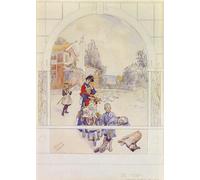 XcBAIHOUD Célèbre Image Sur Toile Wall Art Peintures Mes proches par Carl Larsson Affiche Artistique Pour la Décoration de Bureau 60x90cm
