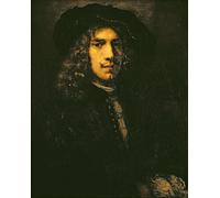 XcBAIHOUD Célèbre Image Sur Toile Wall Art Peintures Portrait d'un jeune homme par Rembrandt Van Rijn Affiche Artistique Pour la Décoration de Bureau 60x90cm