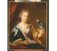 XcBAIHOUD Célèbre Image Sur Toile Wall Art Peintures Portrait d'une dame nourrissant un perroquet par Godfried Schalken ou Schalcken Affiche Artistique Pour la Décoration de Bureau 60x90cm