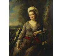 XcBAIHOUD Célèbre Image Sur Toile Wall Art Peintures Portrait d'une femme que l'on pense être Mme Wells par Nathaniel Dance Holland Affiche Artistique Pour la Décoration de Bureau 60x90cm