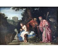 XcBAIHOUD Célèbre Image Sur Toile Wall Art Peintures Susanna et les deux vieillards de Pieter Lastman Affiche Artistique Pour la Décoration de Bureau 60x90cm