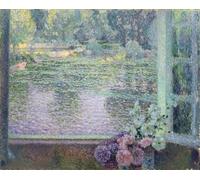 XcBAIHOUD Célèbre Image Sur Toile Wall Art Peintures une fenêtre sur le fleuve d'Henri Eugène Augustin Le Sidaner Affiche Artistique Pour la Décoration de Bureau 60x90cm