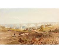 XcBAIHOUD Célèbre Image Sur Toile Wall Art Peintures Viaduc Willington Dene par Miles Richardson Affiche Artistique Pour la Décoration de Bureau 60x90cm