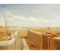 XcBAIHOUD De Célèbres Tableaux Imprimer Affiche Graffiti Paintings Canal en construction peut-être le canal de Bude par Benjamin Williams Leader Toile Avec Image Pour Décoration Murale 60x90cm