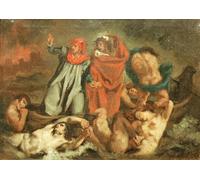 XcBAIHOUD De Célèbres Tableaux Imprimer Affiche Graffiti Paintings Dante et Vergile dans l'écorce d'Edouard Manet Toile Avec Image Pour Décoration Murale 60x90cm