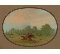 XcBAIHOUD De Célèbres Tableaux Imprimer Affiche Graffiti Paintings Défilé d'un groupe de guerre camanchee par George Catlin Toile Avec Image Pour Décoration Murale 60x90cm