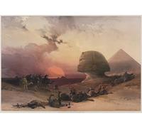 XcBAIHOUD De Célèbres Tableaux Imprimer Affiche Graffiti Paintings Egypte et Nubie Volume Iii Approche du désert de Simoon à Gizeh par Louis Haghe Toile Avec Image Pour Décoration Murale 60x90cm