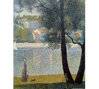 XcBAIHOUD De Célèbres Tableaux Imprimer Affiche Graffiti Paintings La Seine à Courbevoie de Georges Pierre Seurat Toile Avec Image Pour Décoration Murale 60x90cm