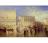 XcBAIHOUD De Célèbres Tableaux Imprimer Affiche Graffiti Paintings Le Pont des Soupirs de Mallord William Turner Toile Avec Image Pour Décoration Murale 60x90cm