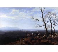 XcBAIHOUD De Célèbres Tableaux Imprimer Affiche Graffiti Paintings le siège de Cosel de Wilhelm Von Kobell Toile Avec Image Pour Décoration Murale 60x90cm