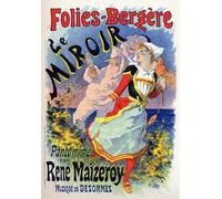 XcBAIHOUD De Célèbres Tableaux Imprimer Affiche Graffiti Paintings le Spectacle de Mime Miroir Au Cabaret les Folies Bergères de Jules Cheret Toile Avec Image Pour Décoration Murale 60x90cm