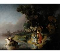 XcBAIHOUD De Célèbres Tableaux Imprimer Affiche Graffiti Paintings L'Enlèvement d'Europe de Rembrandt Van Rijn Toile Avec Image Pour Décoration Murale 60x90cm