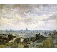 XcBAIHOUD De Célèbres Tableaux Imprimer Affiche Graffiti Paintings Les Toits de Paris de Vincent Van Gogh Toile Avec Image Pour Décoration Murale 60x90cm