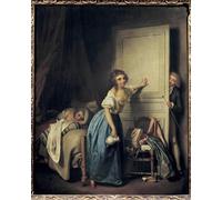 XcBAIHOUD De Célèbres Tableaux Imprimer Affiche Graffiti Paintings L'Indiscret d'un Voyeur Curieux Espionnant Deux Petites Filles de Louis Léopold Boilly Pour Décoration Murale 60x90cm
