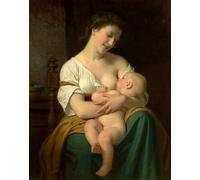 XcBAIHOUD De Célèbres Tableaux Imprimer Affiche Graffiti Paintings Mère et enfant de Hugues Merle Toile Avec Image Pour Décoration Murale 60x90cm