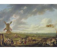 XcBAIHOUD De Célèbres Tableaux Imprimer Affiche Graffiti Paintings Réception d'un soldat rentrant chez lui par François Louis Watteau Toile Avec Image Pour Décoration Murale 60x90cm