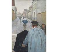 XcBAIHOUD De Célèbres Tableaux Imprimer Affiche Graffiti Paintings Rue du village en Normandie par Christian Krohg Toile Avec Image Pour Décoration Murale 60x90cm