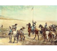 XcBAIHOUD De Célèbres Tableaux Imprimer Affiche Graffiti Paintings Signalisation du commandement principal par Frederic Remington Toile Avec Image Pour Décoration Murale 60x90cm