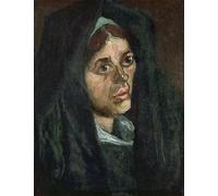 XcBAIHOUD De Célèbres Tableaux Imprimer Affiche Graffiti Paintings Tête de paysanne au châle vert de Vincent Gogh Van Toile Avec Image Pour Décoration Murale 60x90cm