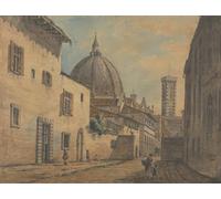 XcBAIHOUD De Célèbres Tableaux Imprimer Affiche Graffiti Paintings une rue de Florence avec le Duomo et le Campanile en arrière-plan par William Marlow Toile Avec Image Pour Décoration Murale 60x90cm