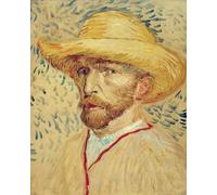 XcBAIHOUD De Célèbres Tableaux Landscape Picture Printing Prints Toile Autoportrait au chapeau de paille et au manteau de peintre de Vincent Van Gogh Déco d'art Murale Pour Décoration Murale 60x90cm